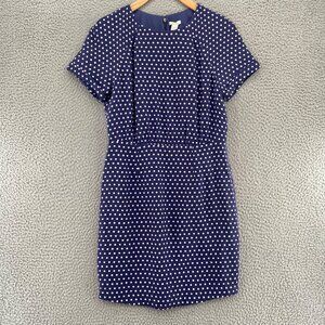 Fossil Dress Womens 2 Navy Polka Dot Silk Fit & Flare Raglan Short Sleeve Mini